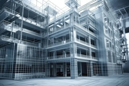 Skyscraper with Modern Architecture and Glass Windows. Generative AI