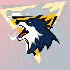 wolf head mascot, wolf artwork, wolf illustration