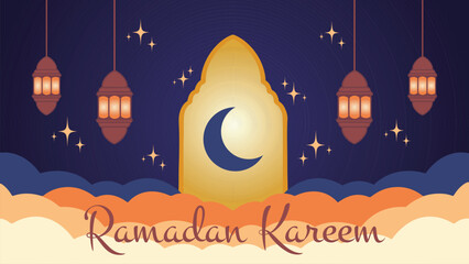 RAMADAN KAREEM WITH STARRY NIGHT SKY