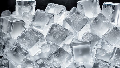 High-Quality Closeup of Ice Cubes - Texture and Detail
