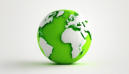 World Earth day concept. Illustration of the green planet earth on a white background. earth day poster, banner, card,  APRIL 22, Saving the planet, environment,  Planet Earth,  Generate Ai
