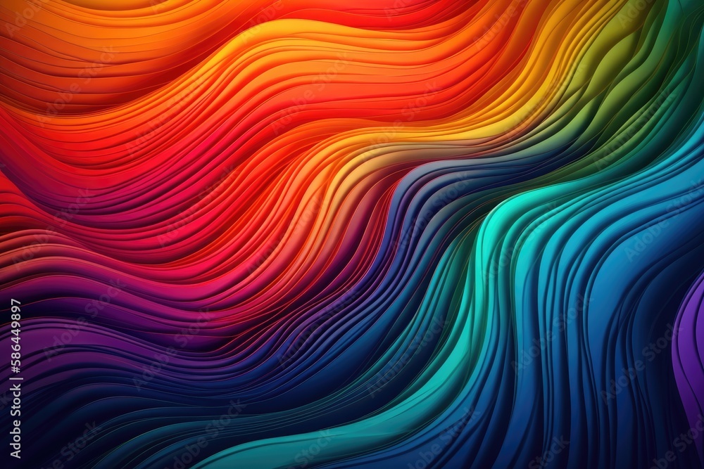 Poster vibrant abstract background with flowing waves of colors. generative ai