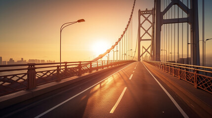 Fototapeta premium bridge at sunset