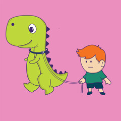 Children play with dino