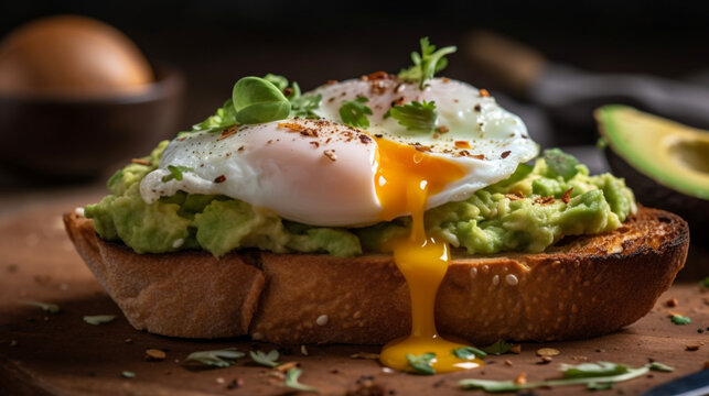 Runny egg on avo toast