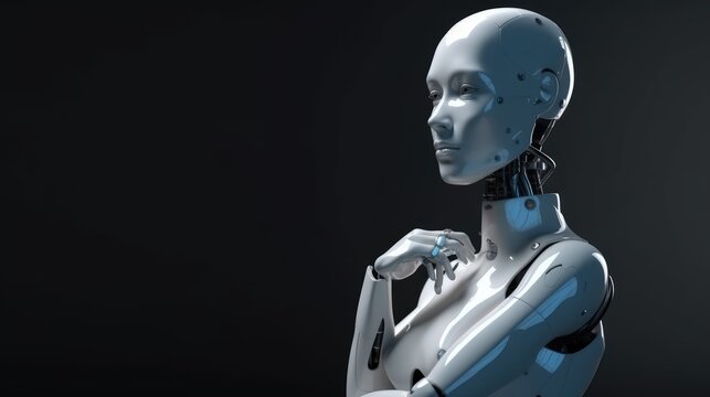 Futuristic AI woman robot. Generative AI
