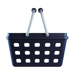Groceries Shopping Basket 3D Icon