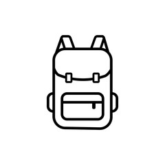 Backpack icon. Line style. Vector. Backpack icon. Outline illustration of backpack vector icon for web