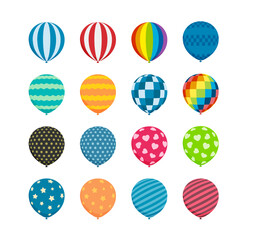 Rubber balloon illustration set of various patterns (flat design)