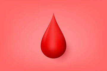 Obraz premium 3d blood droplet icon. Blood donation concept. 3d vector illustration.