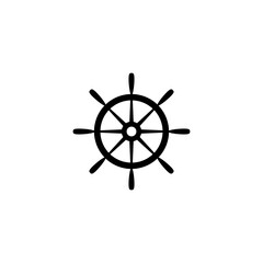 Yacht ship wheel icon isolated on white background