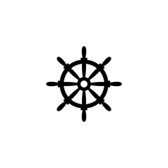 Obraz premium Yacht ship wheel icon isolated on white background