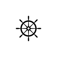 Obraz premium Yacht ship wheel icon isolated on white background