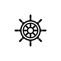 Fototapeta premium Yacht ship wheel icon isolated on white background