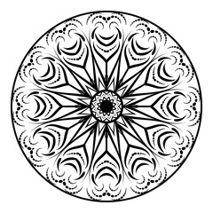 Round mandala for colouring Page,  lace ornament in oriental style.