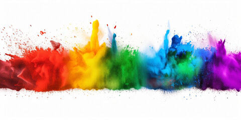 Rainbow of Acrylic Ink in Water. Color Explosion.Generative AI.