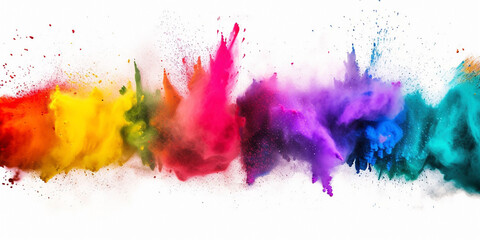 Fototapeta na wymiar Rainbow of Acrylic Ink in Water. Color Explosion.Generative AI.