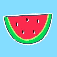 Sliced Watermelon Hand Drawing Clipart