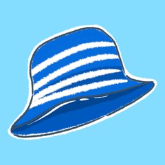 Blue Hat Hand Drawing Clipart