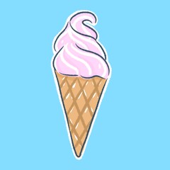  Pink Soft Serve Hand Drawing Clipart
