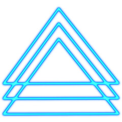 Glowing Blue Triple Triangle