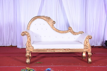 Luxurious couch in a wedding stage
