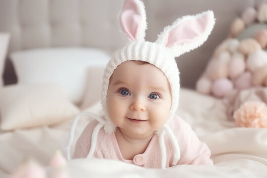 Baby happy Easter , generative ai