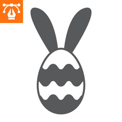 Fototapeta premium Easter egg with ears solid icon, glyph style icon for web site or mobile app, holiday and easter, egg with rabbit ears vector icon, simple vector illustration, vector graphics with editable strokes.