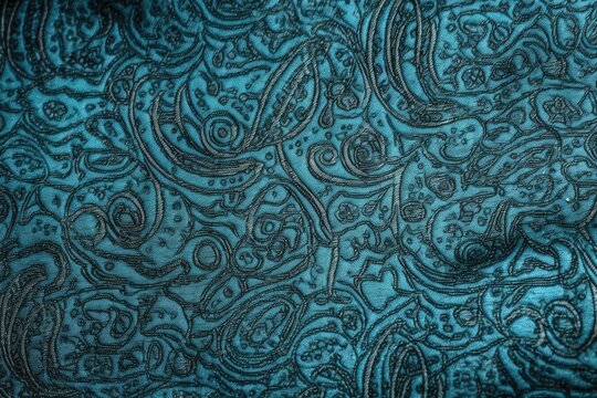 detailed blue and black paisley pattern. Generative AI