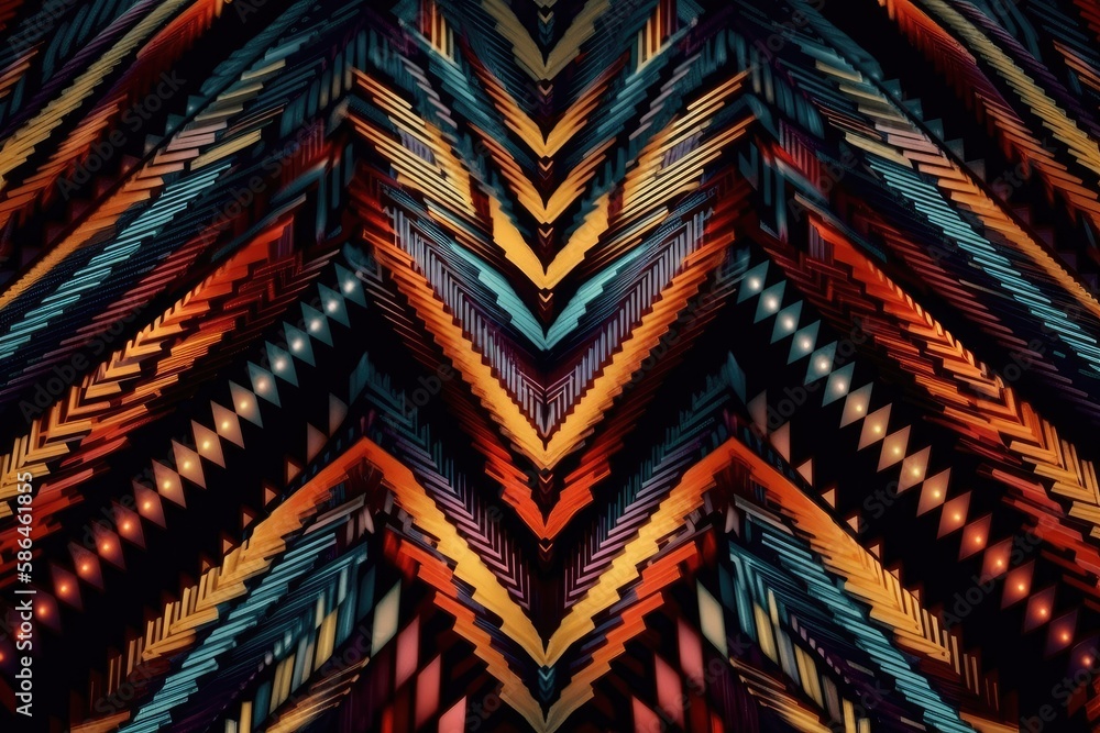 Poster vibrant and colorful pattern with a variety of hues and tones. generative ai
