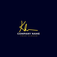 Kk Initial signature logo vector design