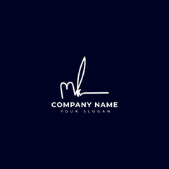 Mk Initial signature logo vector design