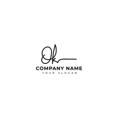 Ok Initial signature logo vector design