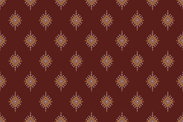 Red traditional ethnic pattern paisley flower Ikat background abstract Aztec African Indonesian Indian seamless pattern for fabric print cloth dress carpet curtains and sarong