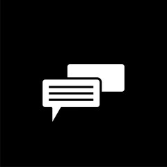 New message line icon. Chat bubble sign  isolated on black background