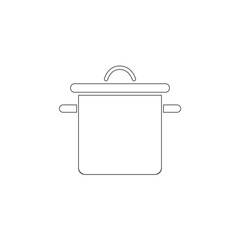 Vector editable pot symbol with a cooking pan and a steam pot. Hot Pot symbol. pot icon for cooking. Cooking symbol. Symbol for your web design, logo, app, or user interface.