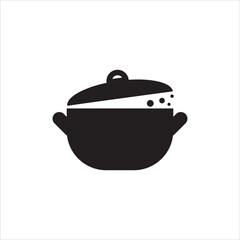 Vector editable pot symbol with a cooking pan and a steam pot. Hot Pot symbol. pot icon for cooking. Cooking symbol. Symbol for your web design, logo, app, or user interface.