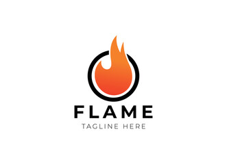 Fire Flame Torch Logo Design