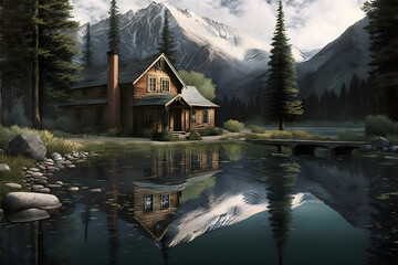 Fototapeta premium Illustration of the balance of nature. With Generative AI tehnology