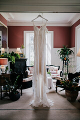 wedding dress in beautiful room