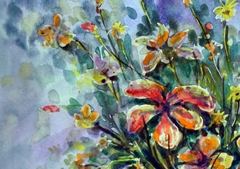 painting  watercolor  abstract color  flower