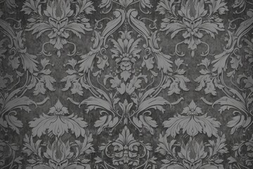 black and white floral wallpaper pattern. Generative AI