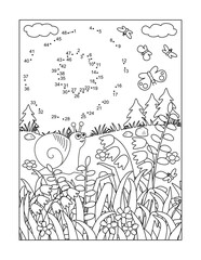Obraz premium Shining sun dot-to-dot activity page 