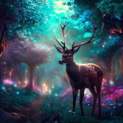 deer in the magic forest