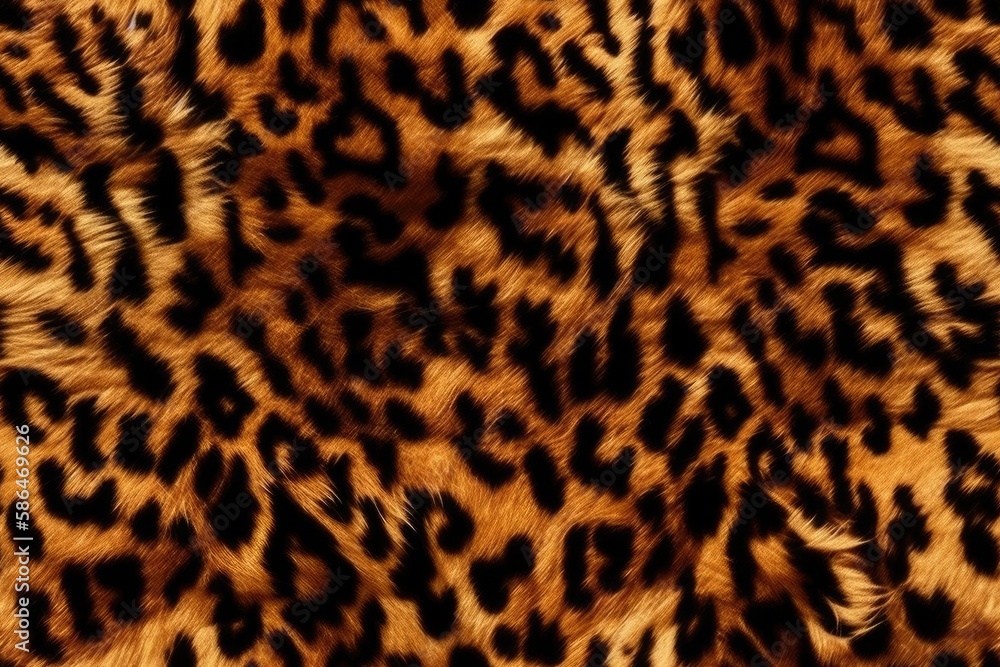 Poster detailed leopard print pattern in close-up. generative ai
