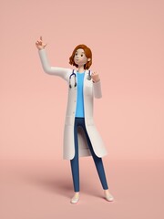 3D rendering of young women doctors