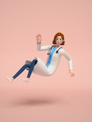 3D rendering of young women doctors