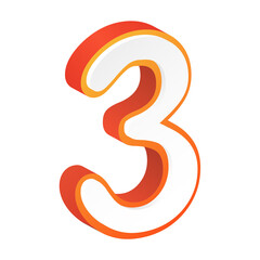 Naklejka premium 3d numbers three