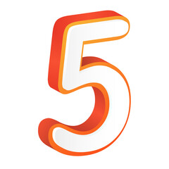 Fototapeta premium 3d numbers five