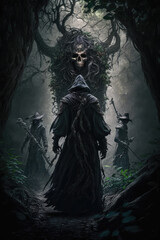 Fototapeta premium Reaper Deathbringer A Tale of Darkness and Redemption AI Generated 